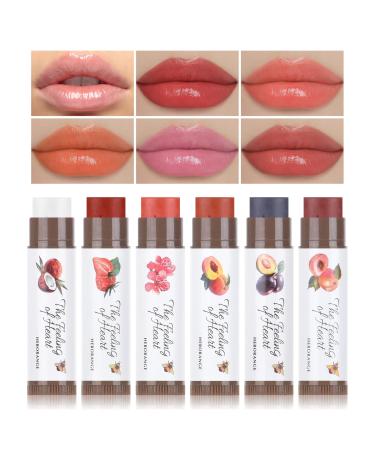 FREEORR Tinted Lip Balm Tinted Chapstick 2 in 1 Moisturizing Lip Balm and Buildable Lipstick Instant Hydration Chapped Lips and Pale Lips Keep Lips Hydrated and Soft Lip Moisturizer 0.16Oz Pack of 6 A-6pcs