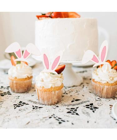 Rsstarxi 24 Pack Easter Bunny Ear Cupcake Toppers Glitter Rabbit Ears Cupcake Picks for Bunny Happy Easter Baby Shower Spring Easter Birthday Party Cake Decorations Design 10 - Buy Online on SooperMarket.com
