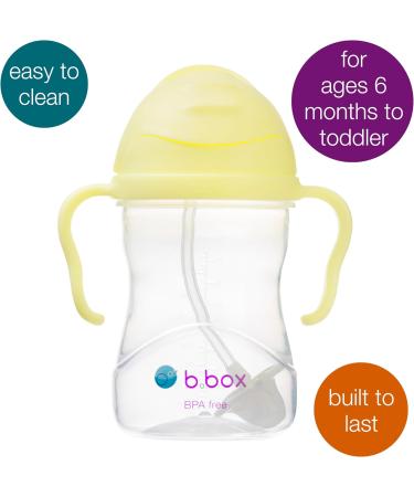 B.Box Drinking Cup for Every Angle | Flip-Top Heavy Straw Leak-Proof BPA-Free | Dishwasher Safe | For Ages 6 Months+ | 240 ml (8 oz) - Yellow - Buy Online on SooperMarket.com