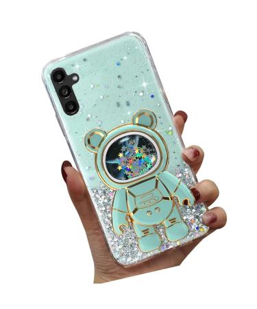 Tivenfezk Nadoli for Samsung Galaxy A14 4G Treibsand B r Astronaut Hidden Stand Shell caricature glitter astronaut stand soft silicone bling cell phone case transparent protective cover samsung galaxy a14 4g green
