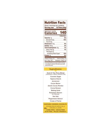 Simple Mills Sweet Thins Cookies - Mint Chocolate Flavor | Gluten-Free, Paleo Friendly Seed and Nut Flour | Healthy Snacks - 4.25 Ounce - Buy Online on SooperMarket.com