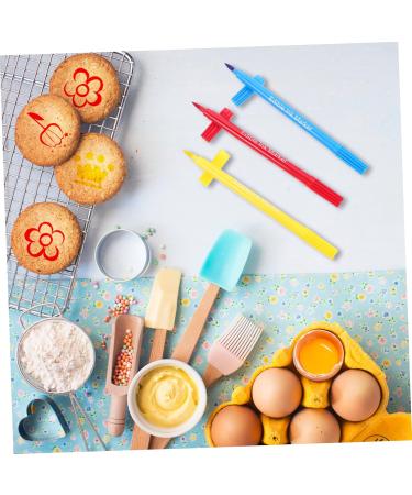 CRAFTHROU 3pcs Baking Pen Baking Coloring Pens Fine Tip Marker Pens Edible Pen Baking Coloring Marker Plastic - Buy Online on SooperMarket.com