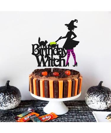 Halloween Birthday Witch Cake Topper for Ghost Bat Cat Themed Girl Lady Women Happy Halloween Birthday Cake Decoration Witches Autumn Fall Season All Souls' Day Bday Party Celebration Supplies - Buy Online on SooperMarket.com