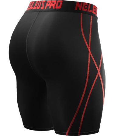 NELEUS Men's 3 Pack Compression Shorts XL - Black/Red/Grey/Navy Blue - Buy Online on SooperMarket.com