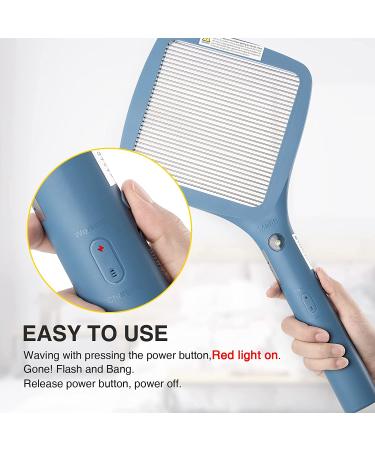 Mafiti Electric Fly Swatter - Rechargeable Bug Zapper Racket in Blue | Indoor Outdoor Fly Killer & Mosquito Zapper for Camping - Buy Online on SooperMarket.com