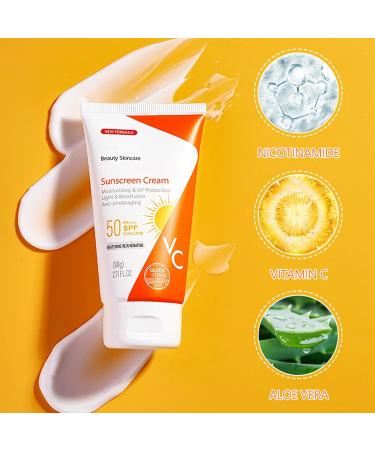 Buy Vitamin C Sunscreen SPF 50 - Moisturizing Face & Body Lotion with Niacinamide | Water & Sweat Resistant Protection - Buy Online on SooperMarket.com