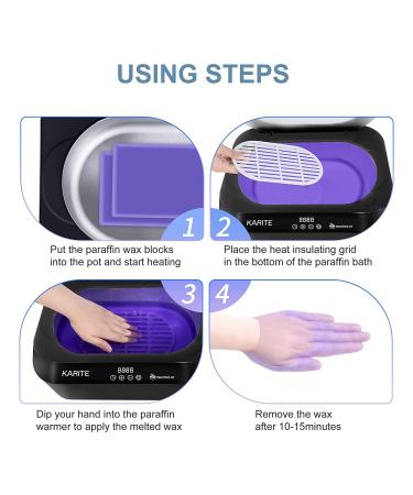 KARITE Paraffin Wax Machine for Hands and Feet | Auto Open Lid | Arthritis Paraffin Bath | Fast 20Min Meltdown | Precision Temp Control | 4500ml Warmer with 8Pack Refills - Black - Buy Online on SooperMarket.com