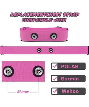 ONLYESH BRISDGURT Adjustable Elastic Replacement Belt with Heart Rate Monitor for Polar Garmin Wahoo - Pink Sports Running Gear - Buy Online on SooperMarket.com