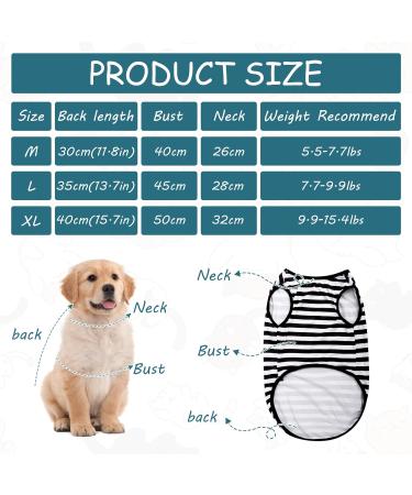 4-Pack Cotton Dog T Shirt Striped Dog Shirt Puppy T-Shirts Dogs Summer Basic T-Shirt for Medium Large dogs Striped Medium - Buy Online on SooperMarket.com