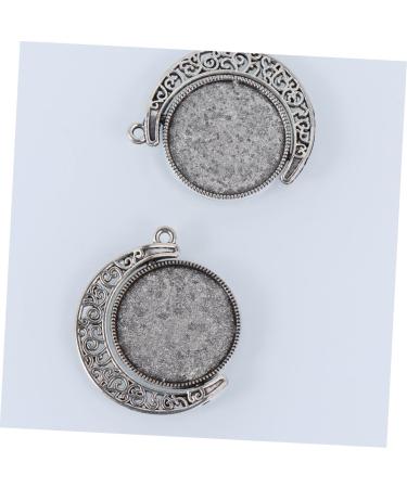 20 pcs Round Bezel Accessory with Pendants Trays Rotate Double-sided Pendant Trinket Keychain Alloy 2.5X2.5cmx2pcs As Shownx2pcs - Buy Online on SooperMarket.com