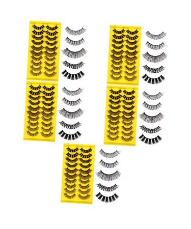 50 Pairs Eyelashes Fake Lashes Natural Full False Lashes Realistic Lashes Bulk Women Makeup Tools Fluffy Spiky Lashes Natural False Lashes Strip Lashes Extension Eyelash Fiber
