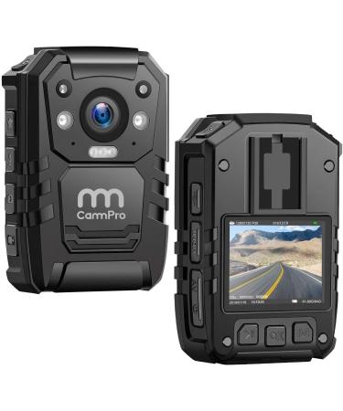CammPro 1440P Police Body Camera,128G Memory,Waterproof Body Worn Camera,Premium Portable Body Camera with Audio Recording Wearable,Night Vision,GPS for Law Enforcement (I826 Pro 128G)