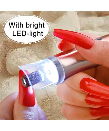 Professional Manicure Pedicure Nail Drill Kit - Cordless Electric Nail File 10 Bits & Bands LED Light 3 Speed Nail Care Tools for Home & Salon - Buy Online on SooperMarket.com