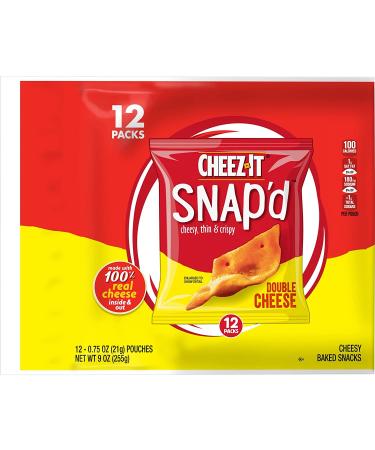 Cheez-It Snap'd Double Cheese Cracker Chips - Thin & Crunchy Lunch Snack - 9oz Bag (12 Packs) - Buy Online on SooperMarket.com