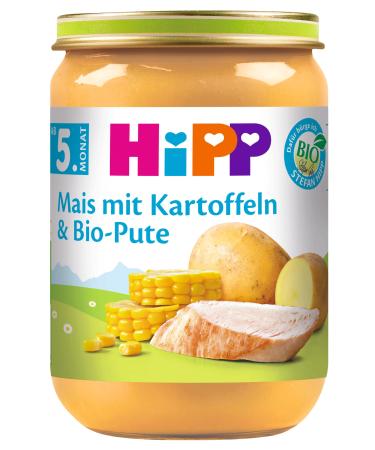 Hipp Corn with Mashed Potatoes and Organic Turkey Pack of 6 (6 x 190g) H 6200 Corn/Mashed Potatoes/Turkey 190g 190 g (Pack of 6) Single
