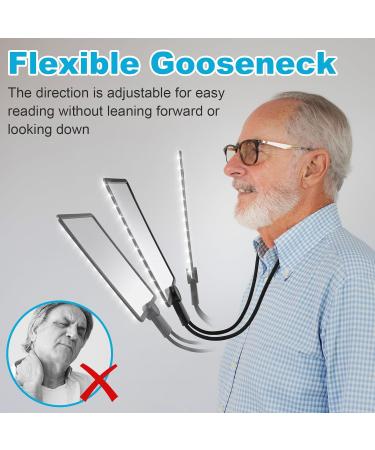 5X Rechargeable Hands-Free Magnifying Glass for Reading with 50 Ultra-Bright LEDs Light Full Page Magnifier for Neck Wear with 10X Foldable Handheld Magnifying Glass for Low Vision Person(Black) - Buy Online on SooperMarket.com