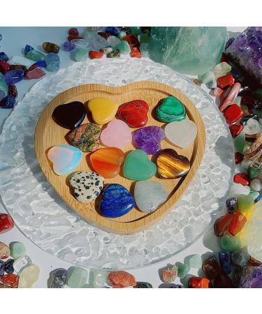 FURREN 15 Piece Quartz Clear Quartz Eye Heart Set Palm Thumb Gemstones 0.8 Inch - Buy Online on SooperMarket.com