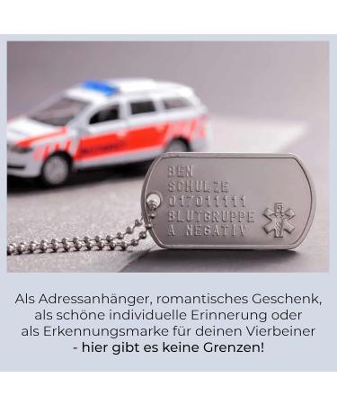 Personalized Dog ID Tags | Custom Embossed Chains | Set of 2 with Silencers | Military Style Rambo Design | International Shipping - Buy Online on SooperMarket.com