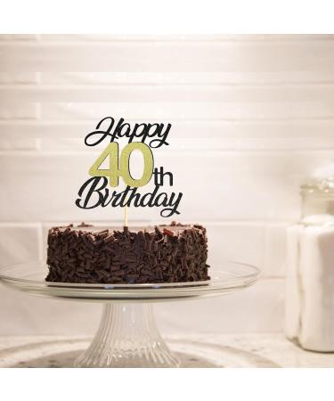 Shop Sumerk 40th Birthday Cake Attachments - Gold & Black Decorations | Perfect for Birthday Party Celebrations - Buy Online on SooperMarket.com