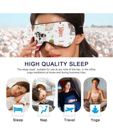 Haskirky Light Blocking Eye Mask for Adults - Breathable & Adjustable for Travel, Yoga, Meditation - Office Deep Sleep Goodies - Duck, Cow, Pig Designs - Buy Online on SooperMarket.com