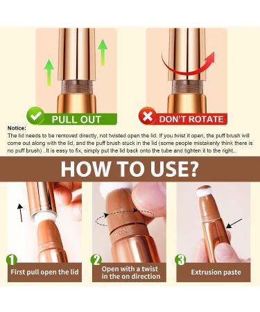 Contour Beauty Wand - Liquid Face Concealer with Cushion Applicator for Natural Matte Finish - Lightweight and Blendable Cream Contouring Stick - Cruelty-Free - 01 Contouring Pen - Buy Online on SooperMarket.com