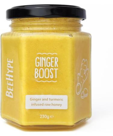 BeeHype - Ginger Boost - Ginger and Turmeric Infussed Raw Honey with NO Preservatives and NO Refined Sugars Vegetarian Nut and Dairy Free 6 x 230g Ginger Boost Pack of 6 - Buy Online on SooperMarket.com