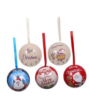 Cabilock 5pcs Christmas Balls Candy Jar Christmas Tree Pendant Christmas Tree Decor Child Box Iron