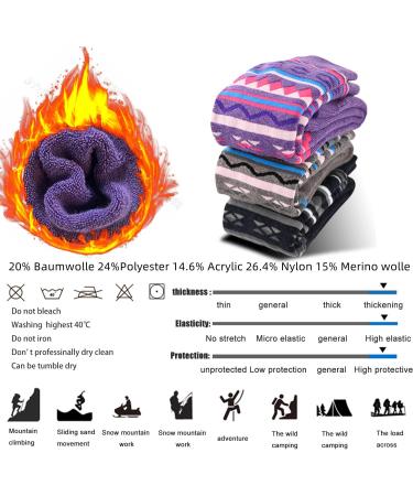 Fayhijun Merino Ski Socks for Men Women & Kids - Warm Breathable & Elastic - Perfect for Skiing & Snowboarding - Couples & Family Sizes 43-47 - Buy Online on SooperMarket.com