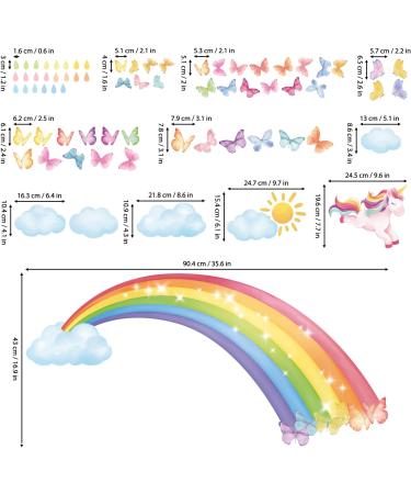 DECOWALL SG2-2309 Rainbow Unicorn Wall Decals - Nursery & Bedroom Decor Stickers - Buy Online on SooperMarket.com