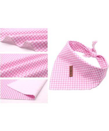 Lionet Paws Dog Bandana | Triangular Headscarf for Small Medium & Large Dogs | Pink Checkered | Pack of 1 - Buy Online on SooperMarket.com