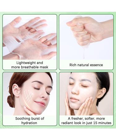 Aloe Vera Soothing Face Mask 10-Pack for Hydrating and Moisturizing Skincare - Ideal for Dry, Oily, and Sensitive Skin - Acne, Sun Care, and Calming Benefits - 25ml/0.88oz per Sheet - Buy Online on SooperMarket.com