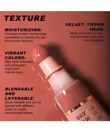 YOUNG VISION Hydrating Liquid Lipstick & Gloss Tint - Oil Infused Versatile Nude to Red Shades Cushion Applicators - Labial Liquido & Brillo Labial 03 - Sunset Glow | International Shipping Available - Buy Online on SooperMarket.com
