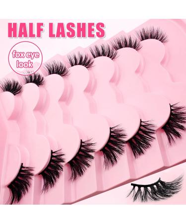7 Pairs of Half Eyelashes Cat Eye 12 mm Short Cat's Eye Artificial Eyelashes Natural Look 1/2 Corner False Eyelashes Set 3/4 Corner Eyelashes Reusable Lightweight Makeup Eyelashes (1-33) 7P-HF-1-33 - Buy Online on SooperMarket.com