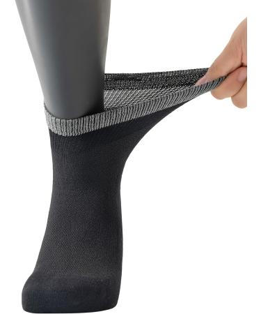 Yomandamor Bamboo Diabetic Socks for Men - 6 Pairs, Size 10-13, Lightweight & Seamless Ankle Socks in Black - Buy Online on SooperMarket.com