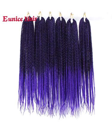 6 Packs Eunice Hair Long Braids Extensions 24 Inch - T1B/Purple Kanecalon for DIY Crochet - 100g/Pack - Buy Online on SooperMarket.com