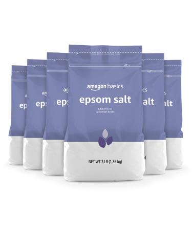 Amazon Basics Epsom Salt Soaking Aid, Lavender Scented, 3 Pound, 6-Pack (Previously Solimo)