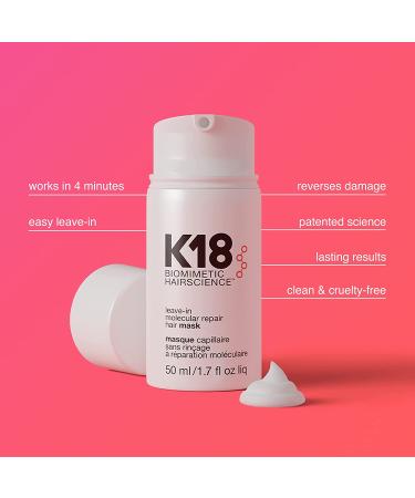 K18 Leave-In Repair Hair Mask Treatment - Reverse Hair Damage in 4 Minutes - 50ml - Buy Online on SooperMarket.com