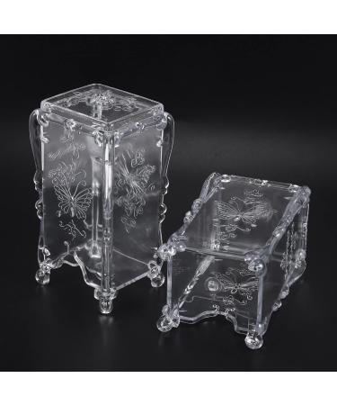 Lizusidtsy 2Pcs Makeup Cotton Pad Organizer Butterfly Fancy Storage Box for Nail Art Wipe Cotton Makeup Tools Transparent White - Buy Online on SooperMarket.com