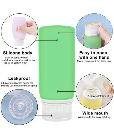 21 Pack Leak Proof Silicone Travel Bottles Set with Toiletry Bag - TSA Approved, BPA Free Toiletries Containers for Shampoo and Conditioner - Travel Size Accessories - Buy Online on SooperMarket.com