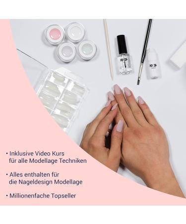 ND24 NAILDESIGN Geln gel Starter Set - Complete Gel Nail Kit with LED Lamp French Gel & Accessories | Made in Germany for Beginners & Professionals - Buy Online on SooperMarket.com