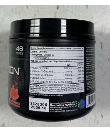 Revolution Nutrition BCAA Splash BCAA Powder Vegan Formula Zero Calorie Lactose Free Muscle Recovery Post Workout 7100 Mg of Branched Chained Amino Acid 1000 mg Citrulline Malate 280 G 46 Servings (Red Raspberry 0.62 Pound) Red Raspberry 0.62 Pound - Buy Online on SooperMarket.com