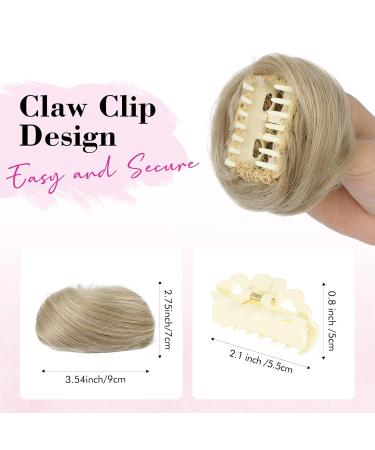 Reecho Mini Claws Hair Knot Extensions - 2 Pack Clipping Accessories for Messy Updo & Cat Ears - 7.6 cm Medium Blonde with Highlights - Buy Online on SooperMarket.com