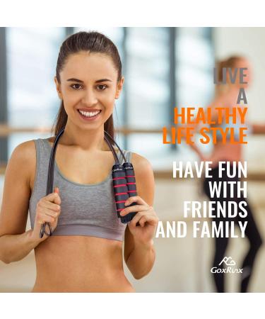 GoxRunx Tangle-Free Speed Jump Rope for Fitness Workout - Red, for Men, Women, and Kids - Buy Online on SooperMarket.com
