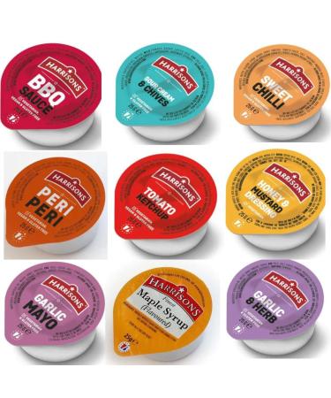 Harrison BBQ Sweet Chilli Honey & Mustard Peri Peri Garlic & Herb Garlic Mayo Ketchup and Maple Sauce Dip Pack of 45 Multiple Dip 5 Each