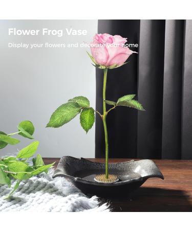 Japanese Ikebana Kit - Ceramic Vase & Frog Holder Set for Floral Arrangements - Buy Online on SooperMarket.com