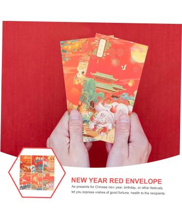 ABOOFAN 60 Pcs Trendy Red Envelope Chinese Red Packets Red Envelopes Chinese Lucky Money Envelopes Chinese Red Envelope Chinese Festival Red Envelopes Paper Lunar Calendar Thousand Yuan - Buy Online on SooperMarket.com