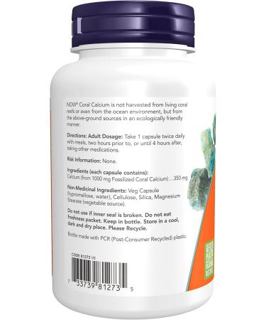 Now Coral Calcium 1000mg 100vcap - Buy Online on SooperMarket.com