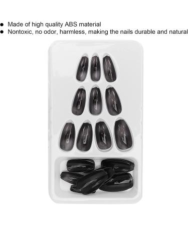 Press On Nails Coffin Press On False Nail Tips Black False Nails Artificial Nails Fake Solid Color Solid Color Fake Nails Ballerina Nail Art Tips Sets - Buy Online on SooperMarket.com