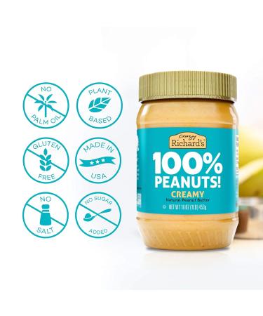 Crazy Richard Creamy Peanut Butter 16 oz (4 Pack) - 1 Pound Creamy Peanut Butter - Buy Online on SooperMarket.com