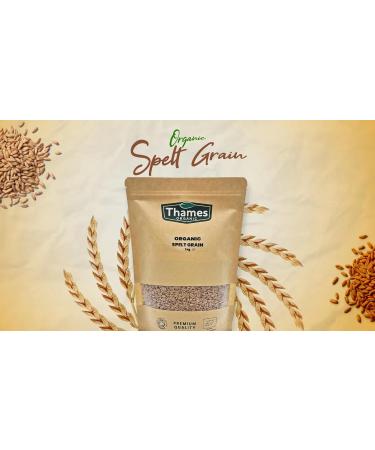 Thames Organic Spelt Grain Nutty & Hearty Versatile Whole Grain for Baking & Cooking Organic & Non-GMO Rich in Plant Protein & Fiber - Ideal for Vegan Vegetarian Diets 1kg - Buy Online on SooperMarket.com